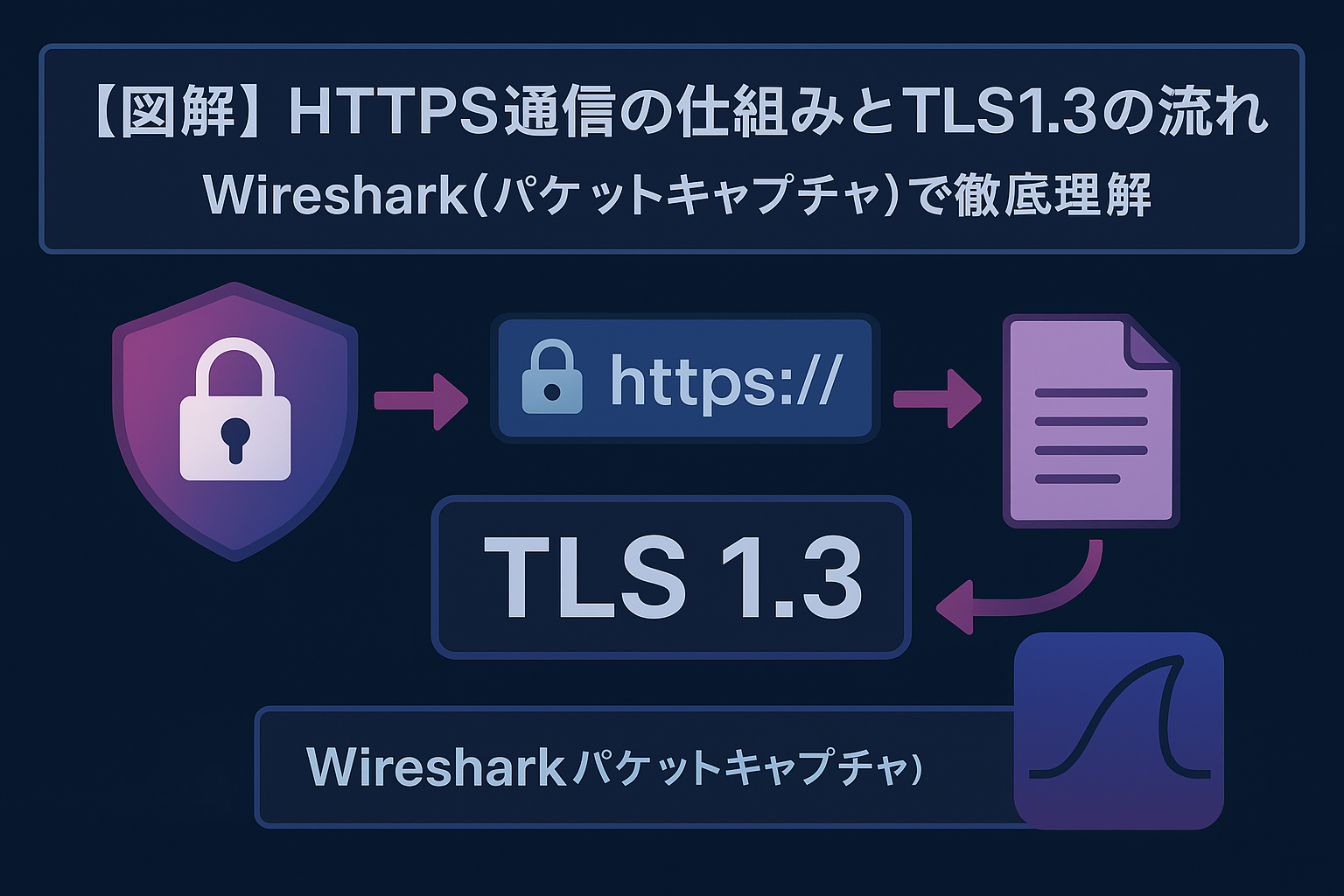 図解】HTTPS通信の仕組みとTLS1.3の流れを解説！Wireshark(パケットキャプチャ)で徹底理解 -